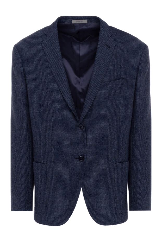 Corneliani man blue wool and cashmere jacket for men купить с ценами и фото 155039 - photo 1