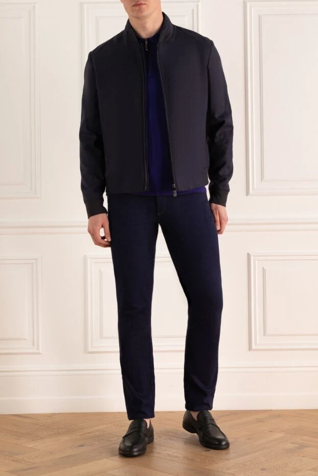 Corneliani man wool and mohair jacket blue for men купить с ценами и фото 155041 - photo 2