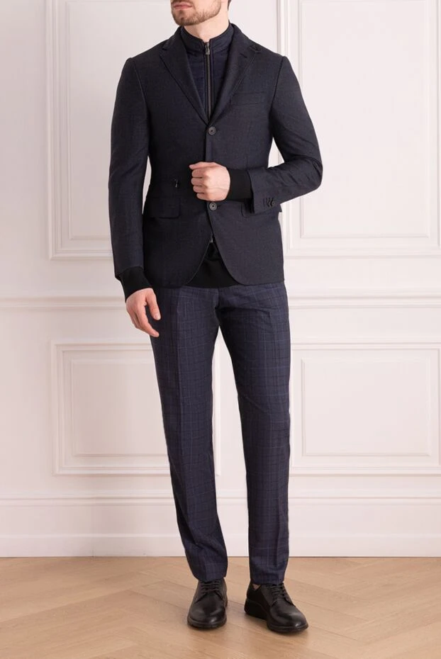 Corneliani man blue wool jacket for men купить с ценами и фото 155044 - photo 2