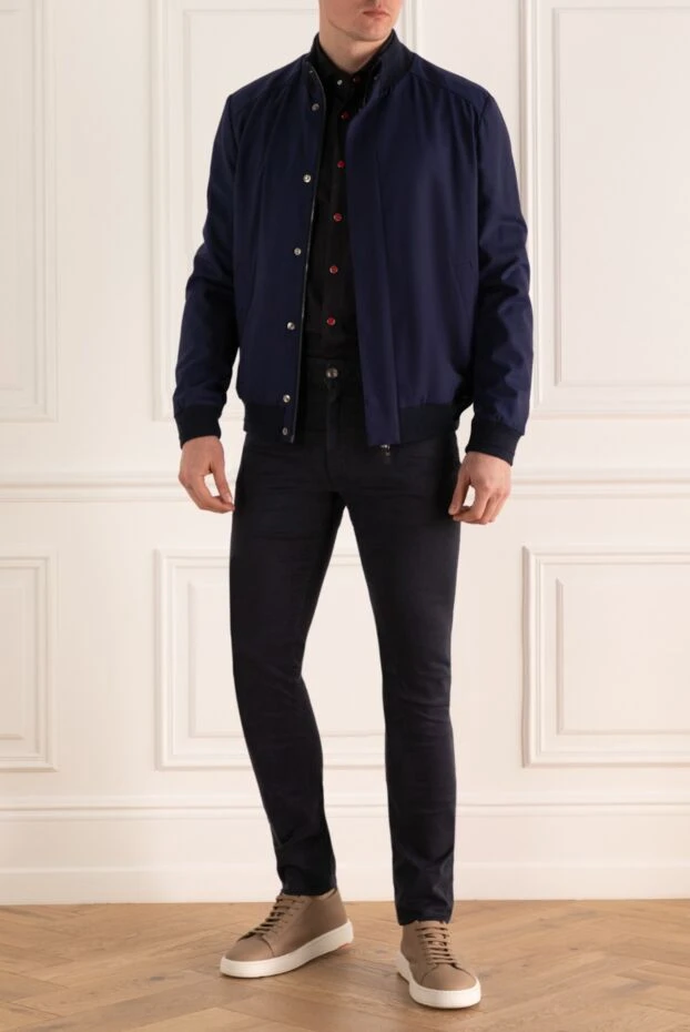 Corneliani man blue wool jacket for men купить с ценами и фото 155050 - photo 1