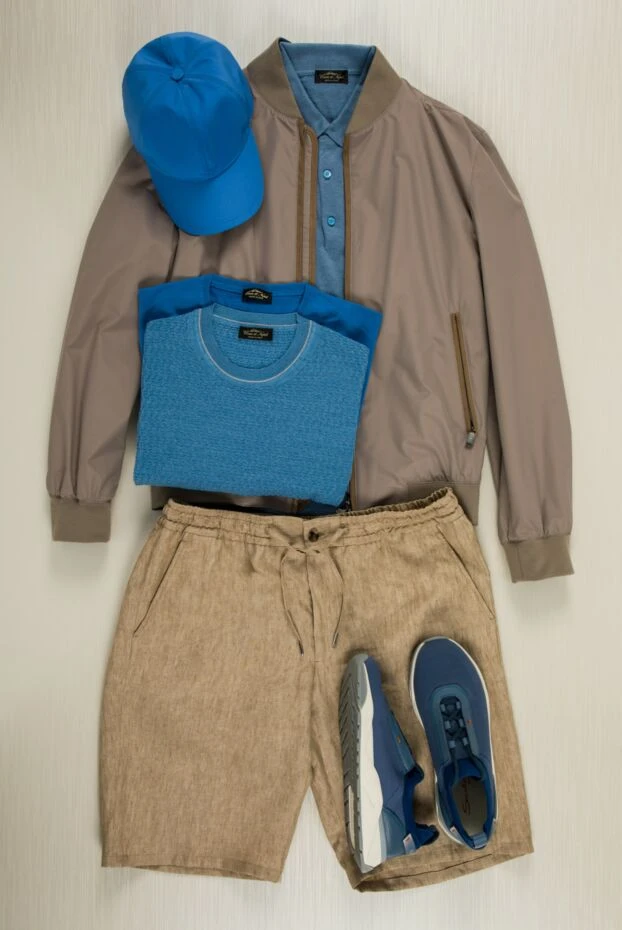 Corneliani легкая куртка-бомбер серого оттенка с контрастной отделкой
 155051 - фото 2