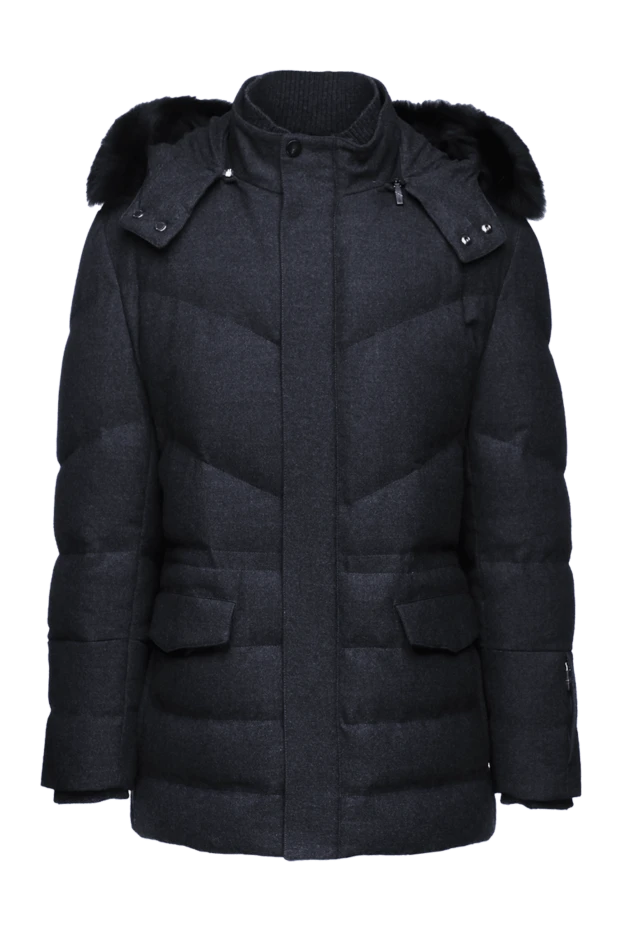 Corneliani man down jacket men's wool blue купить с ценами и фото 155055 - photo 1