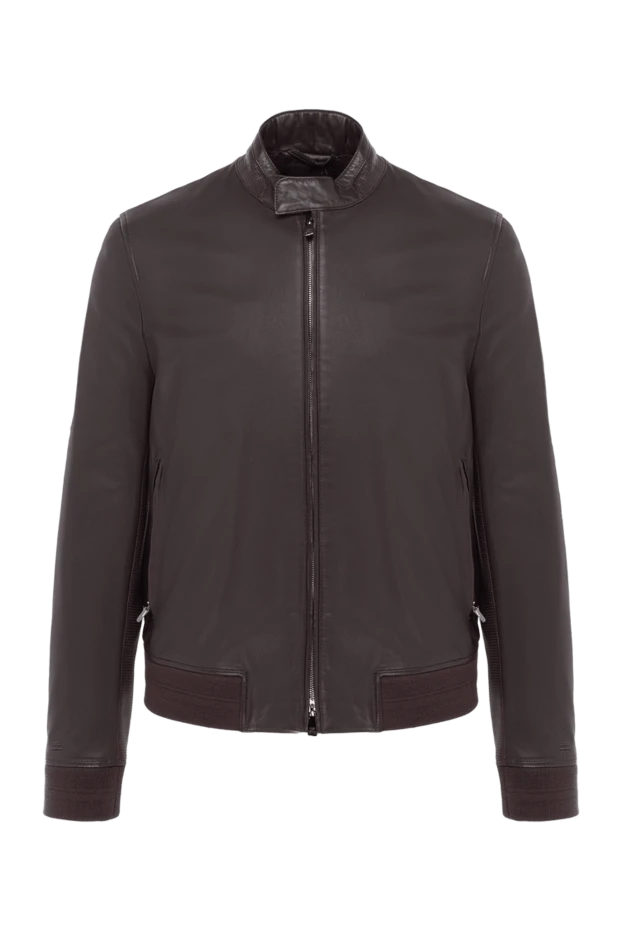 Corneliani man brown leather jacket for men купить с ценами и фото 155061 - photo 1