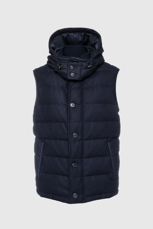 Corneliani man wool and polyester vest blue for men купить с ценами и фото 155063 - photo 1