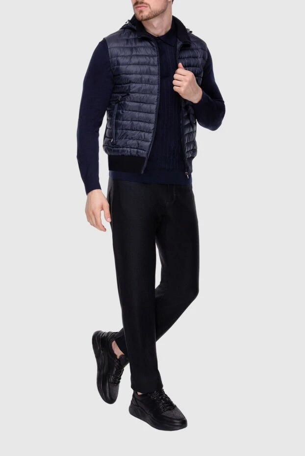 Corneliani man wool and polyester vest blue for men купить с ценами и фото 155065 - photo 2