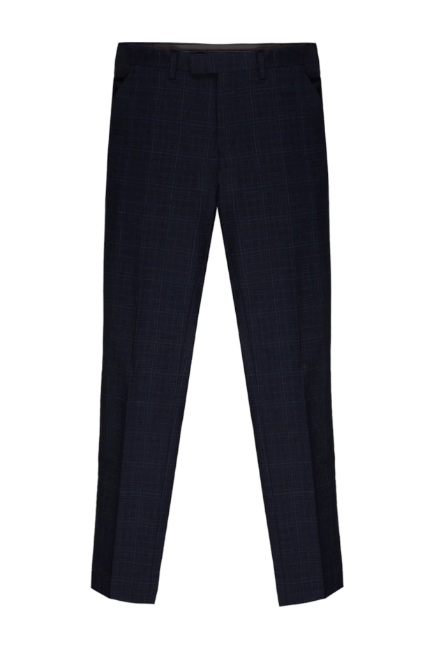 Corneliani man blue wool and elastane trousers for men купить с ценами и фото 155067 - photo 1