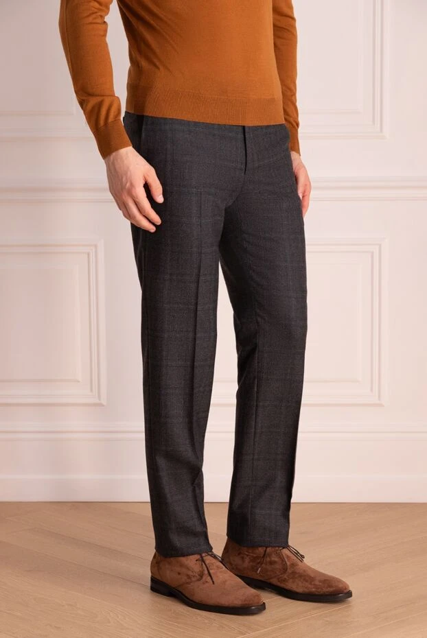 Corneliani man gray wool trousers for men купить с ценами и фото 155071 - photo 2