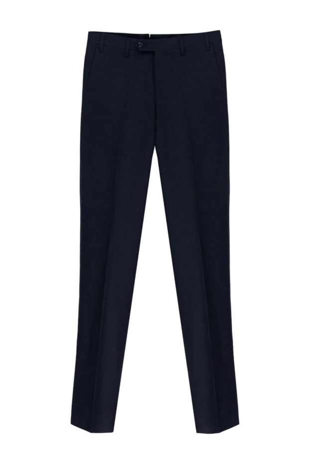 Corneliani man blue wool trousers for men купить с ценами и фото 155074 - photo 1