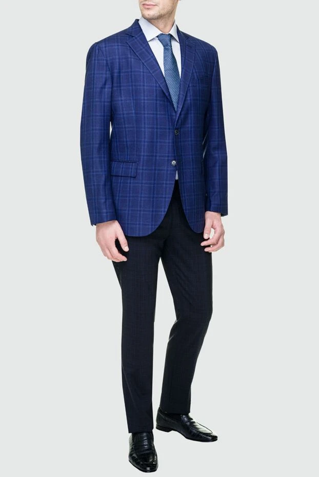 Lubiam man blue wool jacket for men купить с ценами и фото 155086 - photo 2