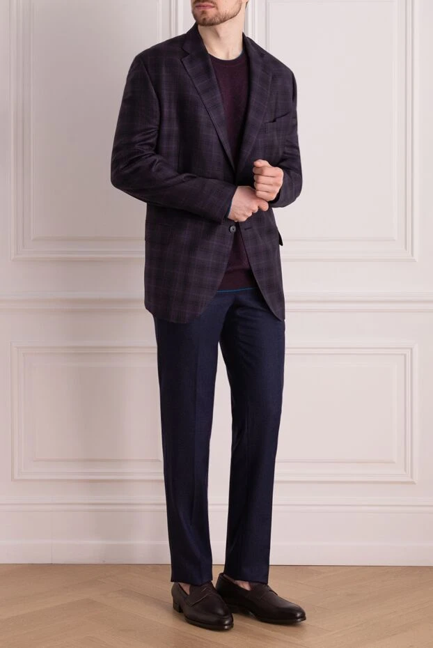 Lubiam man men's purple wool jacket купить с ценами и фото 155092 - photo 2