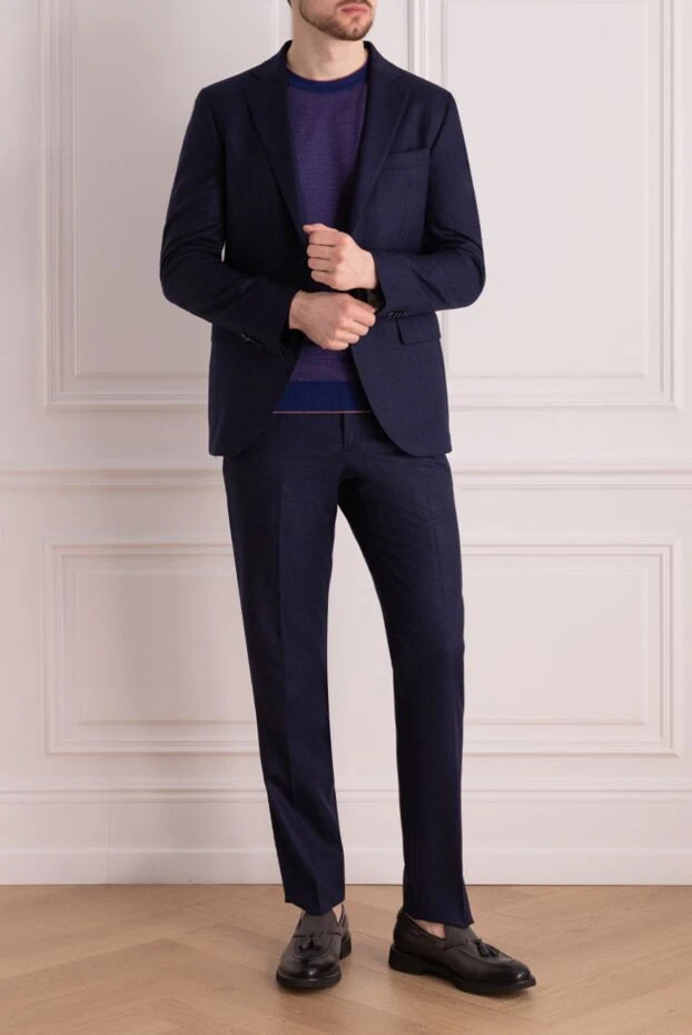 Lubiam man men's suit made of wool, blue купить с ценами и фото 155093 - photo 2