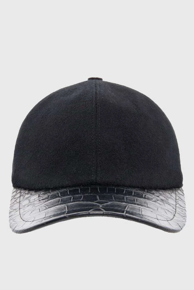 Cesare di Napoli man black alligator and cashmere cap for men купить с ценами и фото 155104 - photo 1