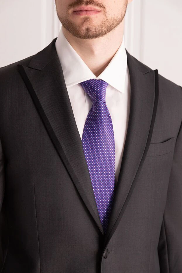 Stefano Ricci галстук из шелка фиолетовый мужской 155183 - фото 2
