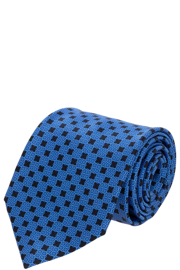 Blue silk tie for men - photo 1