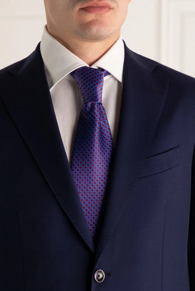 Stefano Ricci silk tie in purple tones with a blue pattern 155198 - photo 3