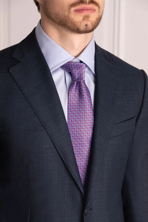 Stefano Ricci silk blue tie with a concentric pattern 155201 - photo 2