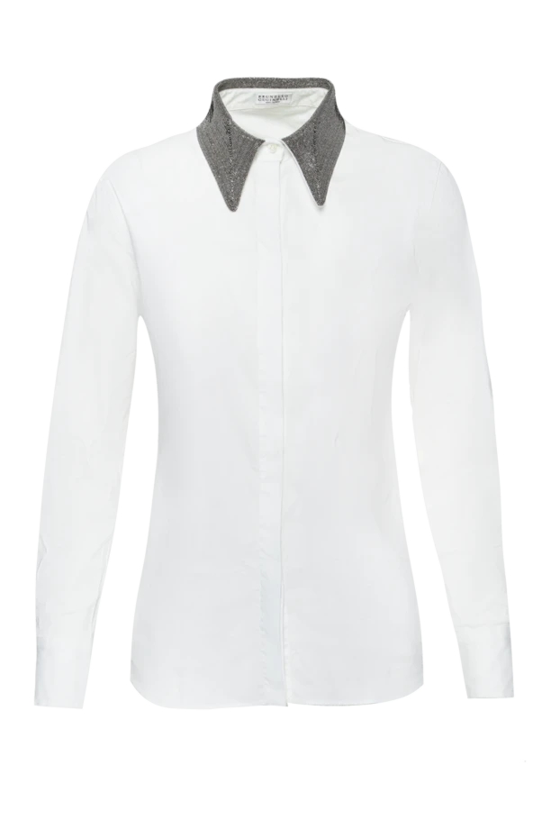 Brunello Cucinelli woman white cotton and polyamide shirt for women купить с ценами и фото 155214 - photo 1