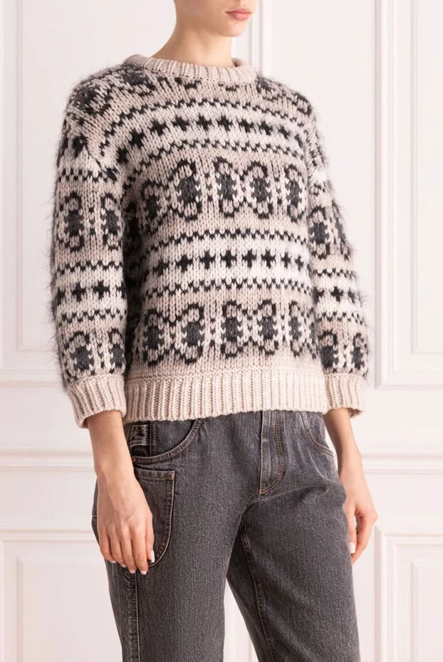 Brunello Cucinelli eige women’s jumper with a contrasting pattern 155220 - photo 3