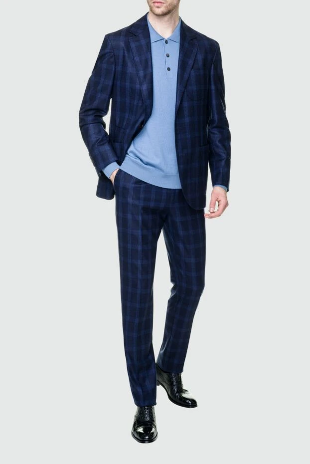 Brunello Cucinelli man men's suit made of wool, blue купить с ценами и фото 155227 - photo 2