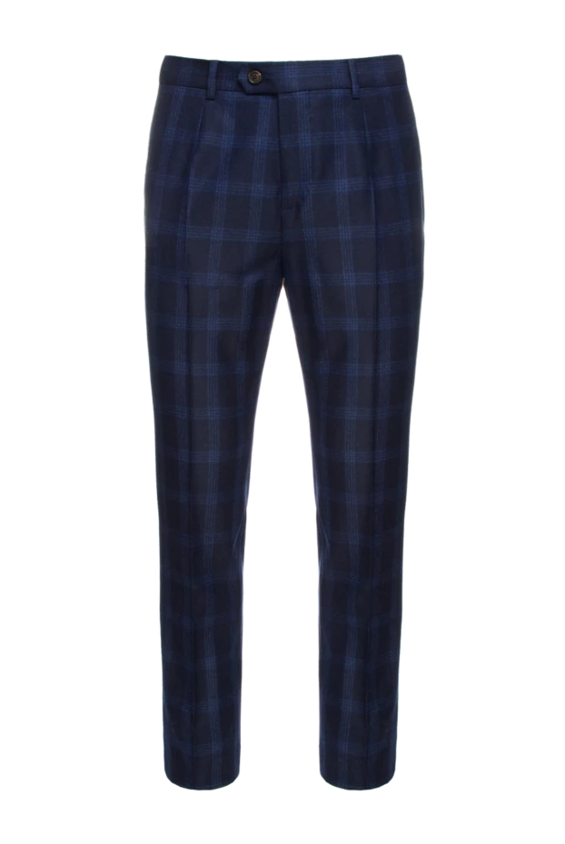 Brunello Cucinelli man blue wool trousers for men купить с ценами и фото 155229 - photo 1