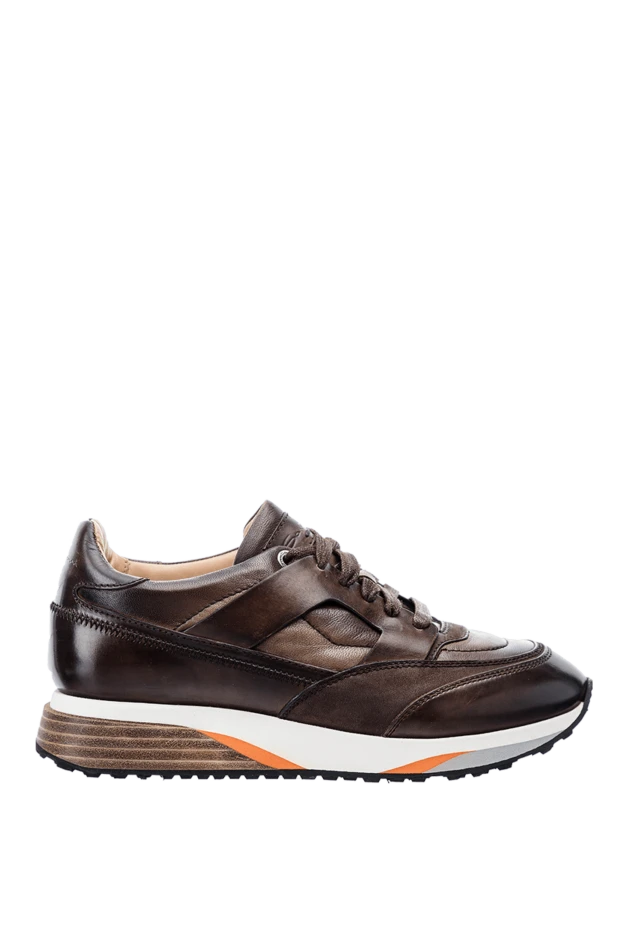 Santoni man brown leather sneakers for men купить с ценами и фото 155233 - photo 1