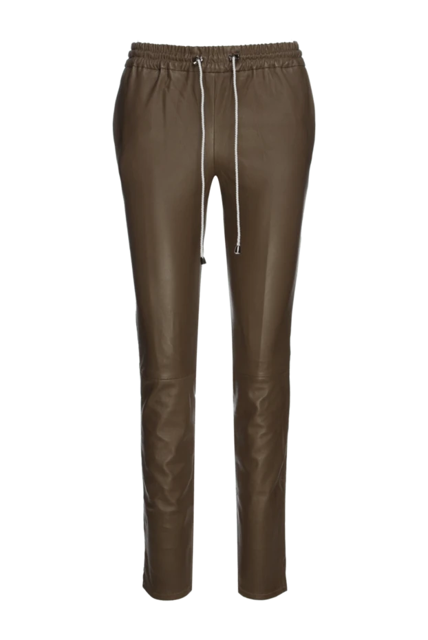 Fleur de Paris woman brown leather trousers for women купить с ценами и фото 155245 - photo 1