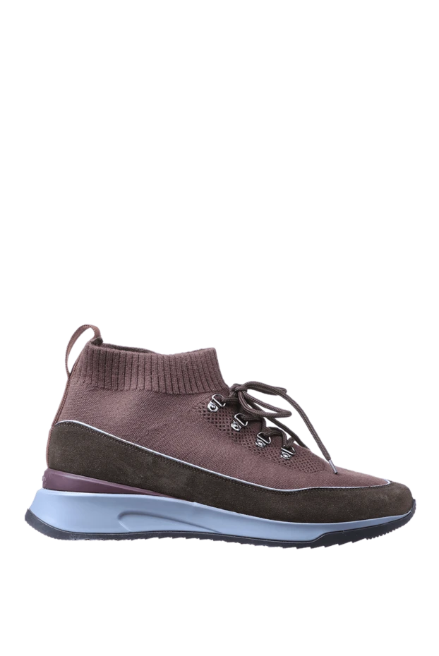 Corneliani man sneakers in textile and suede brown for men купить с ценами и фото 155255 - photo 1