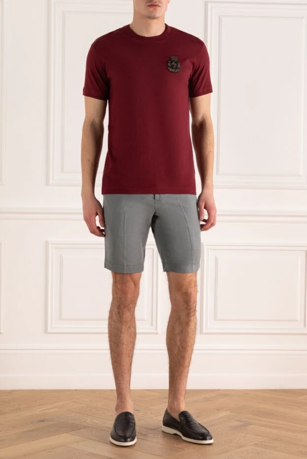 Dolce & Gabbana man cotton t-shirt burgundy for men купить с ценами и фото 155325 - photo 2