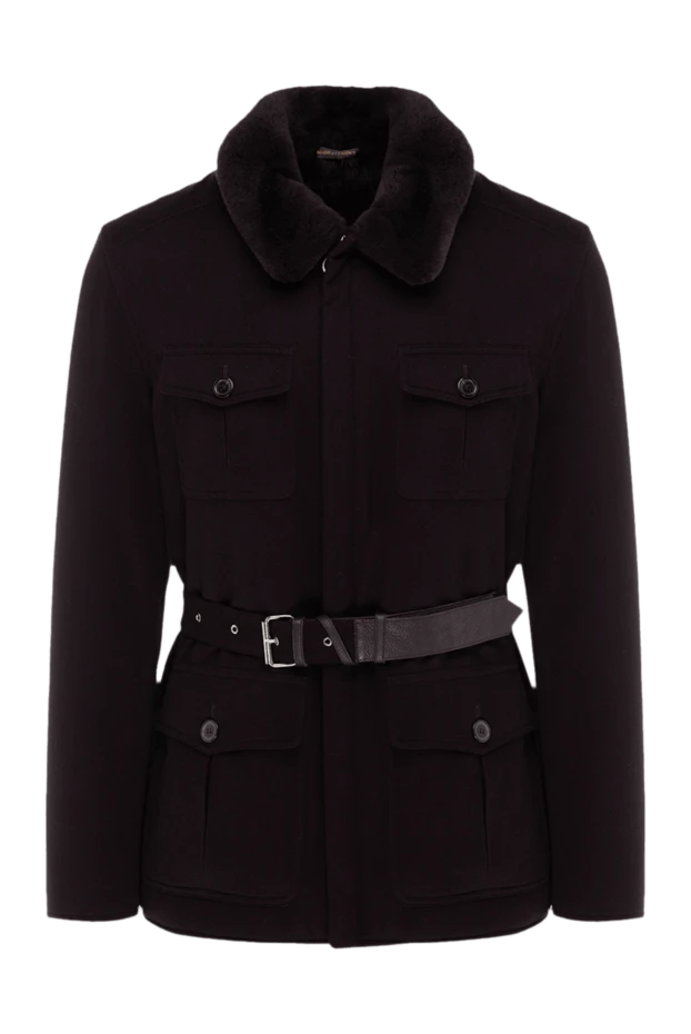 Jacket with cashmere fur burgundy for men - photo 1