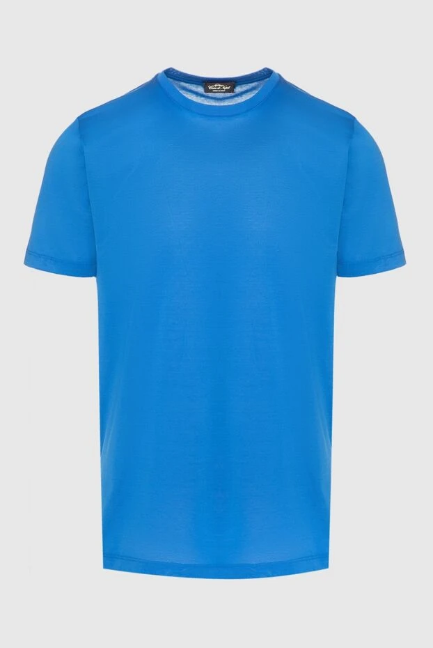 Cesare di Napoli man blue cotton t-shirt for men купить с ценами и фото 155373 - photo 1