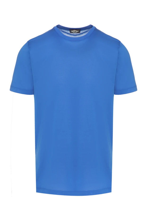 Cesare di Napoli man blue cotton t-shirt for men купить с ценами и фото 155373 - photo 1