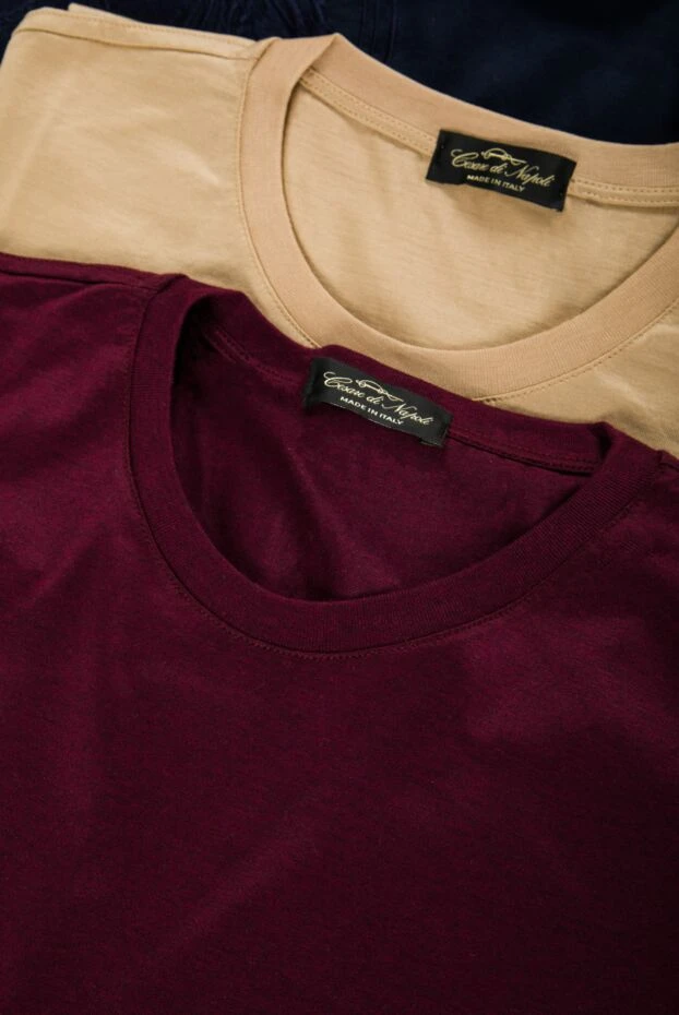 Cesare di Napoli футболка бордовая из хлопка с классическим кроем и круглым вырезом
155375 - фото 2