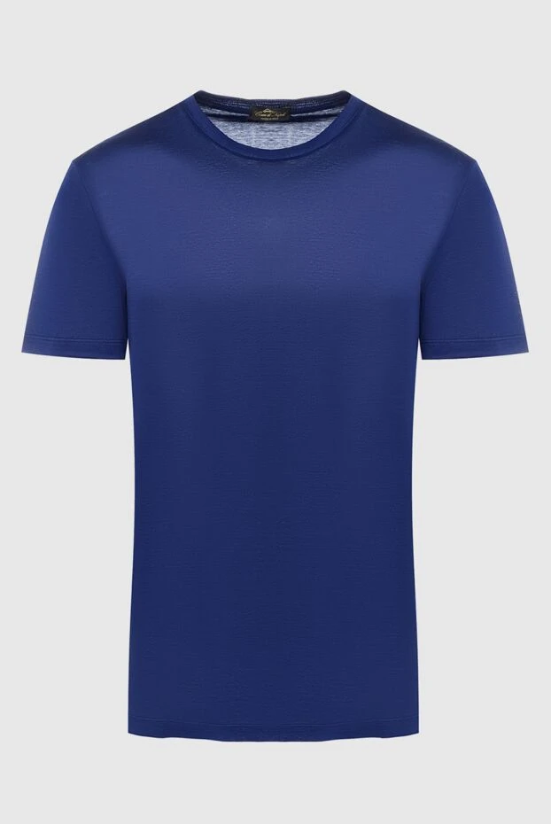 Cesare di Napoli man cotton t-shirt blue for men купить с ценами и фото 155376 - photo 1