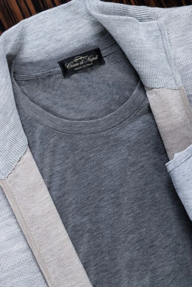 Cesare di Napoli футболка хлопковая однотонная светлая с классическим круглым вырезом
 155377 - фото 3