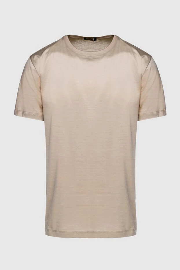 Cesare di Napoli man beige cotton t-shirt for men купить с ценами и фото 155382 - photo 1