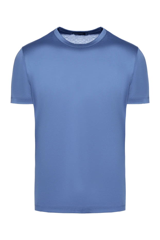 Cesare di Napoli man blue cotton t-shirt for men купить с ценами и фото 155383 - photo 1