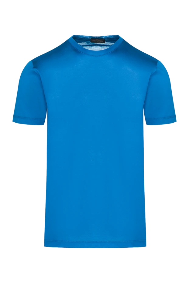 Cesare di Napoli man cotton t-shirt blue for men купить с ценами и фото 155386 - photo 1