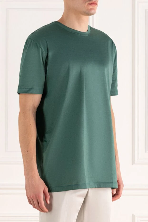 Cesare di Napoli solid green soft cotton short sleeve t-shirt 155388 - photo 3