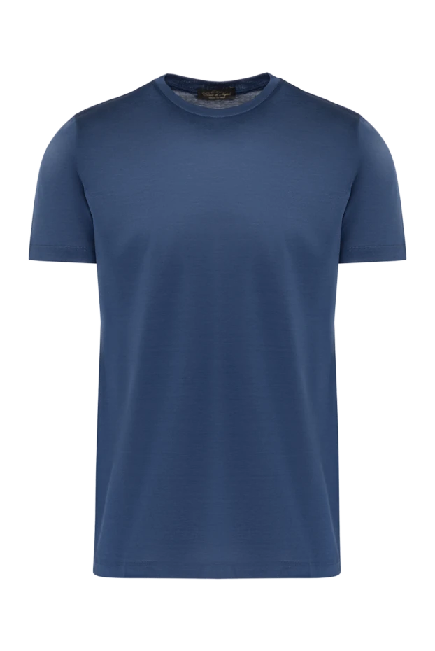 Cesare di Napoli man cotton t-shirt blue for men купить с ценами и фото 155389 - photo 1