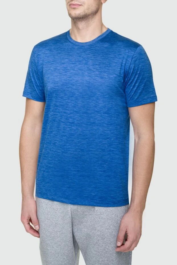 Cesare di Napoli футболка трикотажная с меланжевым узором в синем цвете 
 155391 - фото 3