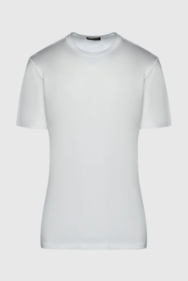 Cesare di Napoli man white cotton t-shirt for men купить с ценами и фото 155392 - photo 1