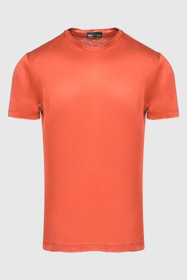 Cesare di Napoli man cotton t-shirt orange for men купить с ценами и фото 155397 - photo 1