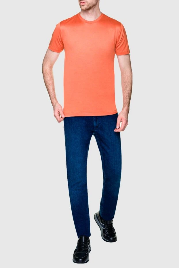 Cesare di Napoli man cotton t-shirt orange for men купить с ценами и фото 155397 - photo 2