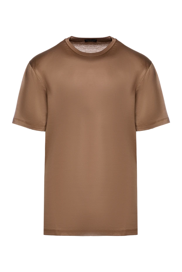 Cesare di Napoli man brown cotton t-shirt for men купить с ценами и фото 155398 - photo 1