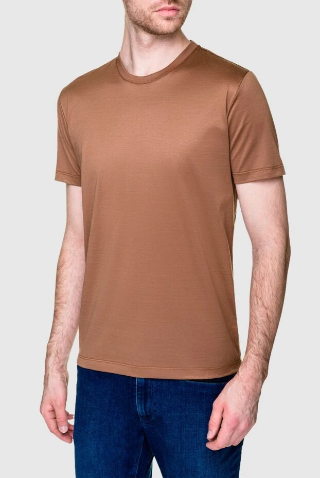 Cesare di Napoli man brown cotton t-shirt for men купить с ценами и фото 155398 - photo 2