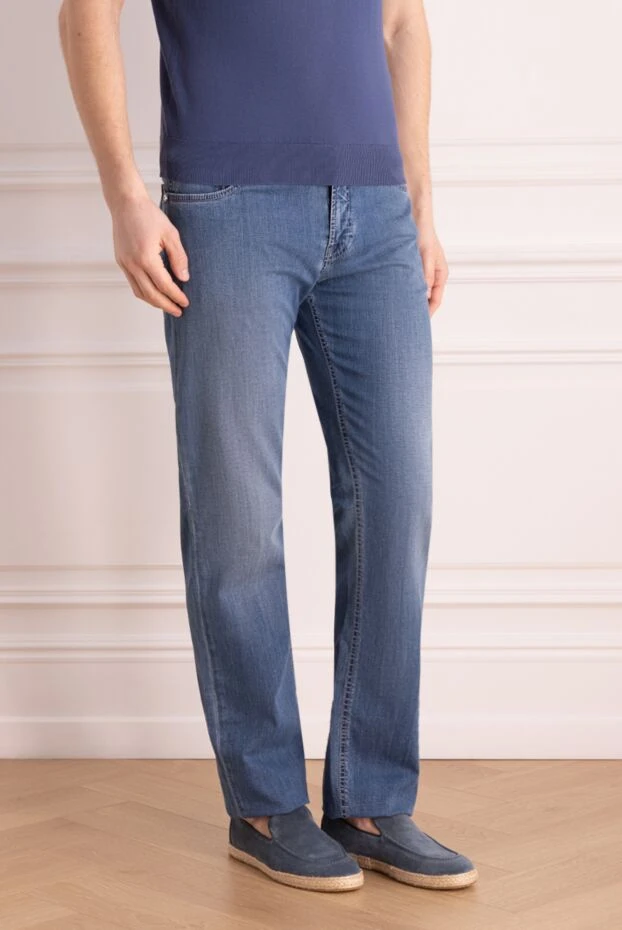 Stefano Ricci мужские хлопковые джинсы синий деним
 155404 - фото 3