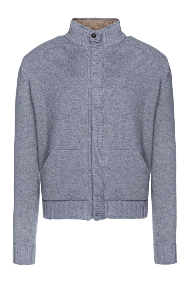 Cesare di Napoli man men's gray wool cardigan купить с ценами и фото 155417 - photo 1