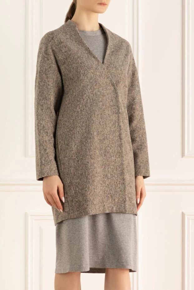 Brunello Cucinelli пальто из шерсти женское бежевое 155420 - фото 3