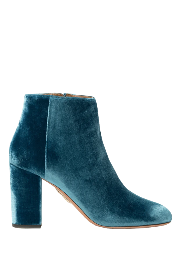 Aquazzura woman blue leather and velor boots for women купить с ценами и фото 155430 - photo 1