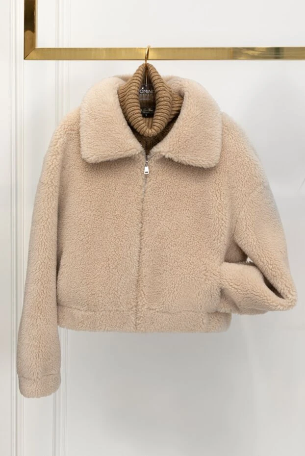 Fleur de Paris куртка из шерсти и акрила бежевая женская 155493 - фото 3